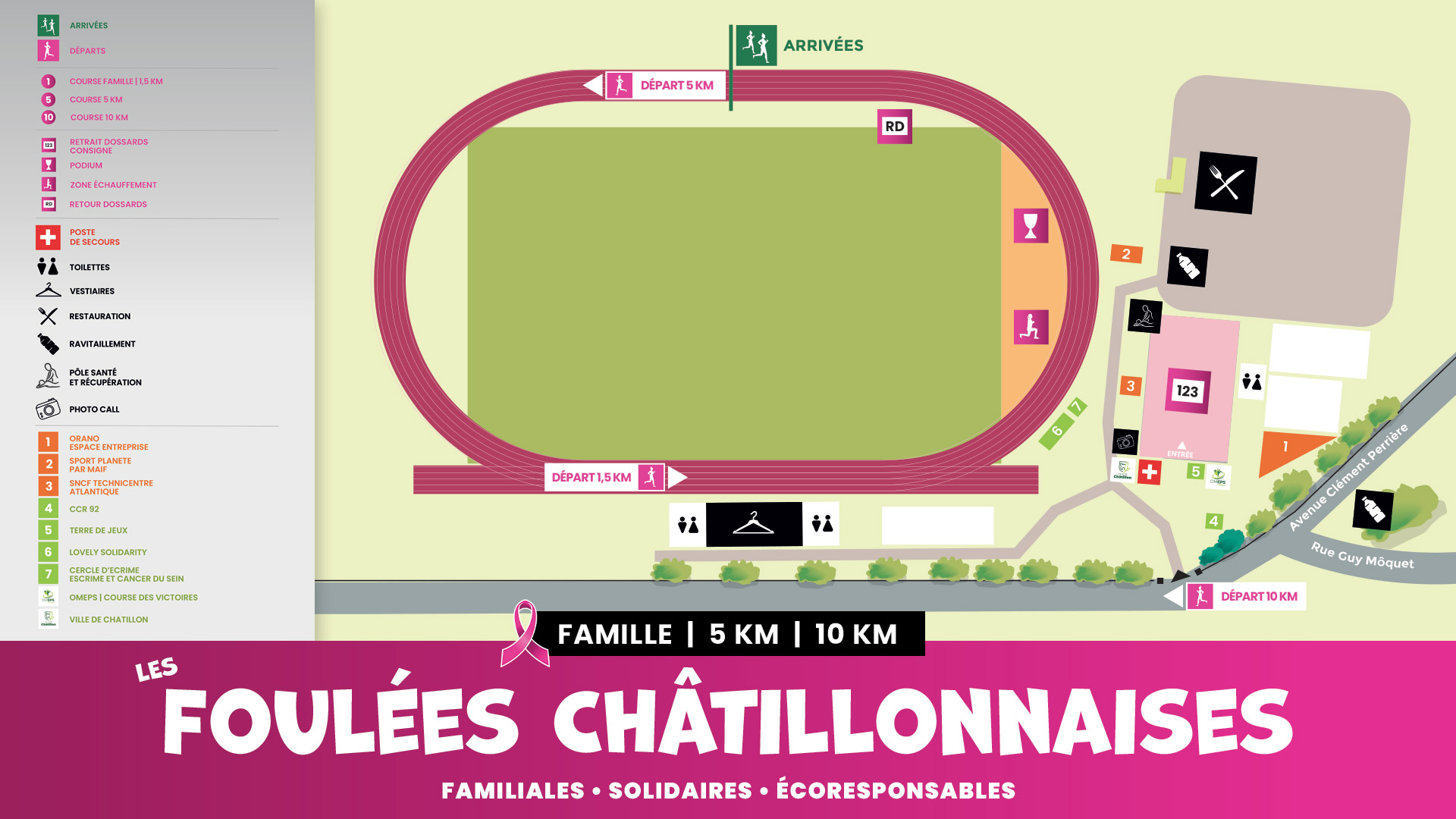 Le plan du Village des Foulées Châtillonnaises